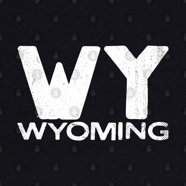WY Wyoming Vintage State Typography by Commykaze